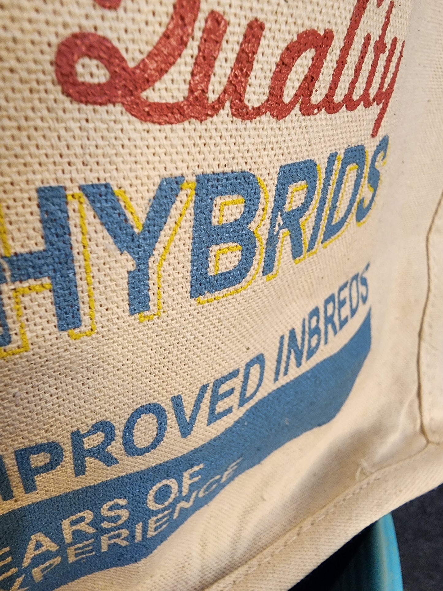 Pontiac, Illinois "Pike Hybrid Corn Co" vintage seed bag design, heavy canvas farmer's market tote bag