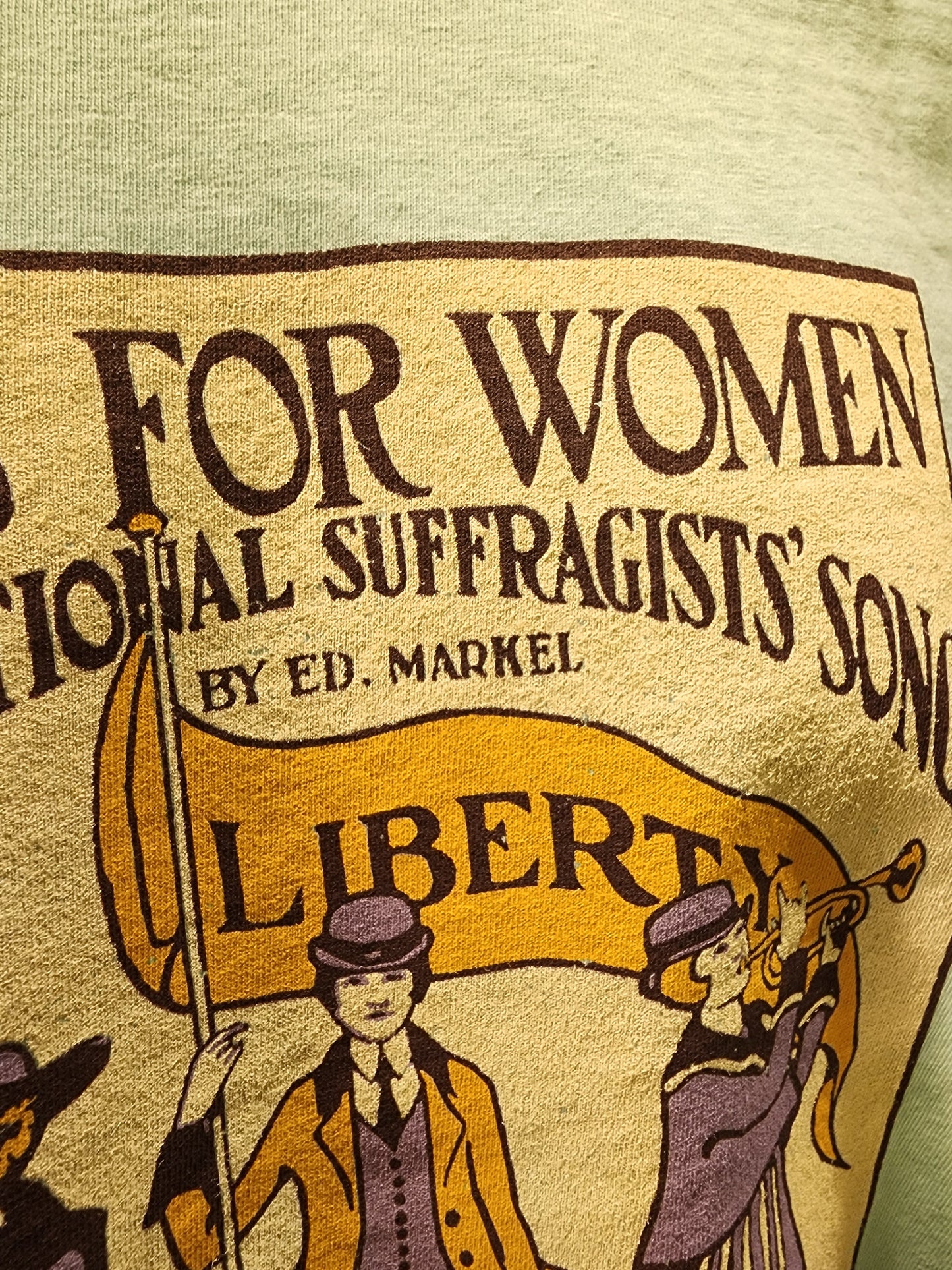 Womens' Suffrage "Votes for Women" Sheet Music design, Comfort Colors tee, Orchid SM-3X