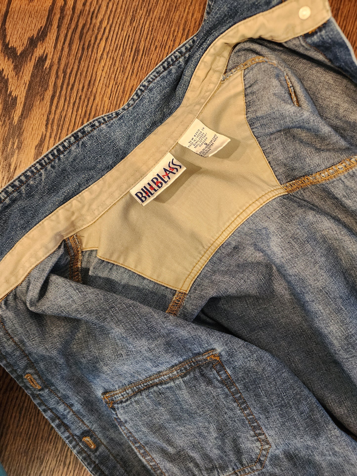 Hand-Printed Custom Recycled Denim Jacket, Bill Blass Ladies' SM, "Cravings" by artist Jernie Scott