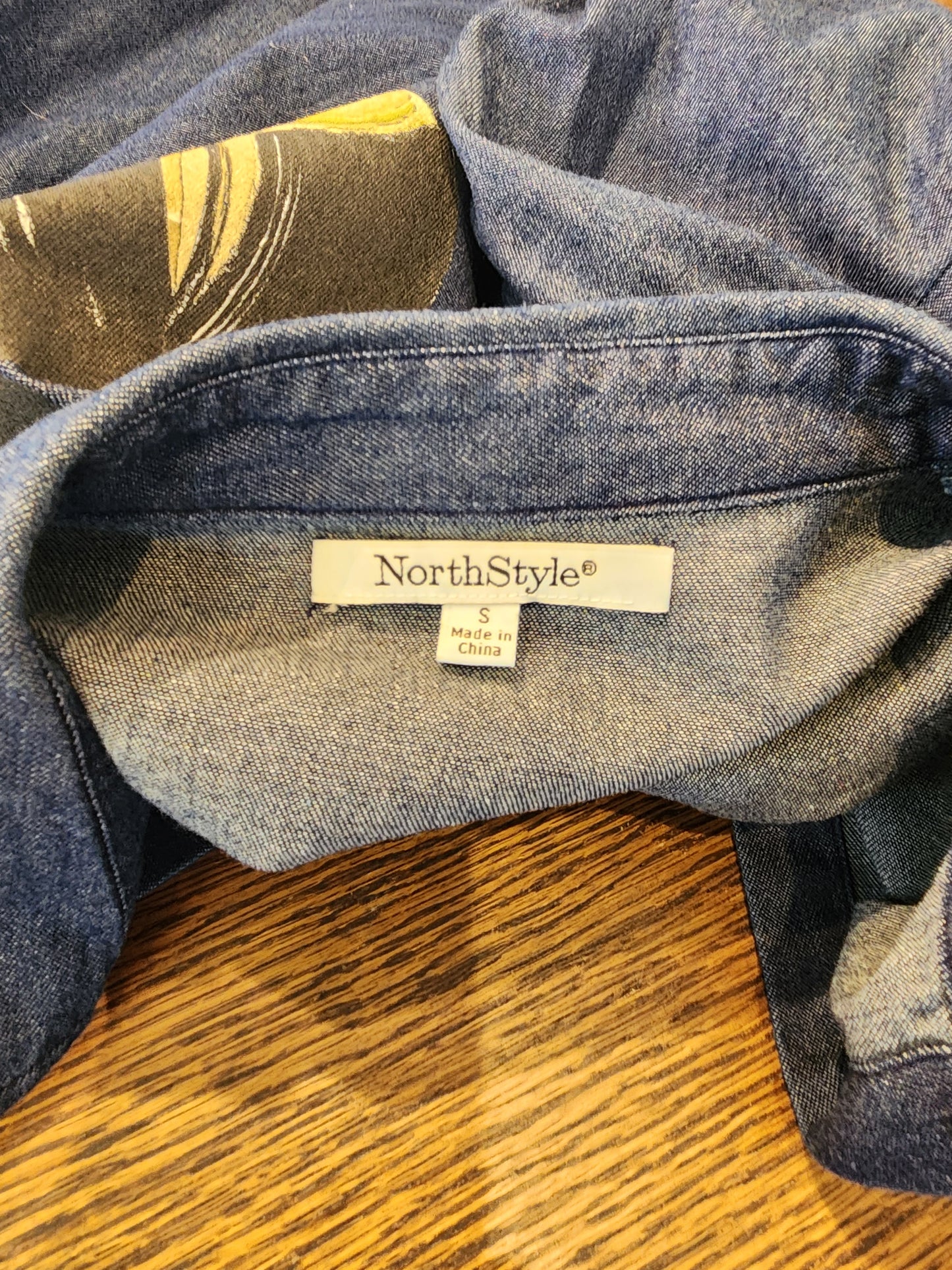 Hand-Printed Custom Denim Jacket/Shacket, North Style Ladies' SM, "Cravings" by artist Jernie Scott