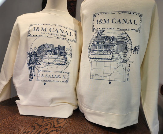 I&M Canal "Larry and the Volunteer" Independent Trading Co Fleece Crewneck, Natural