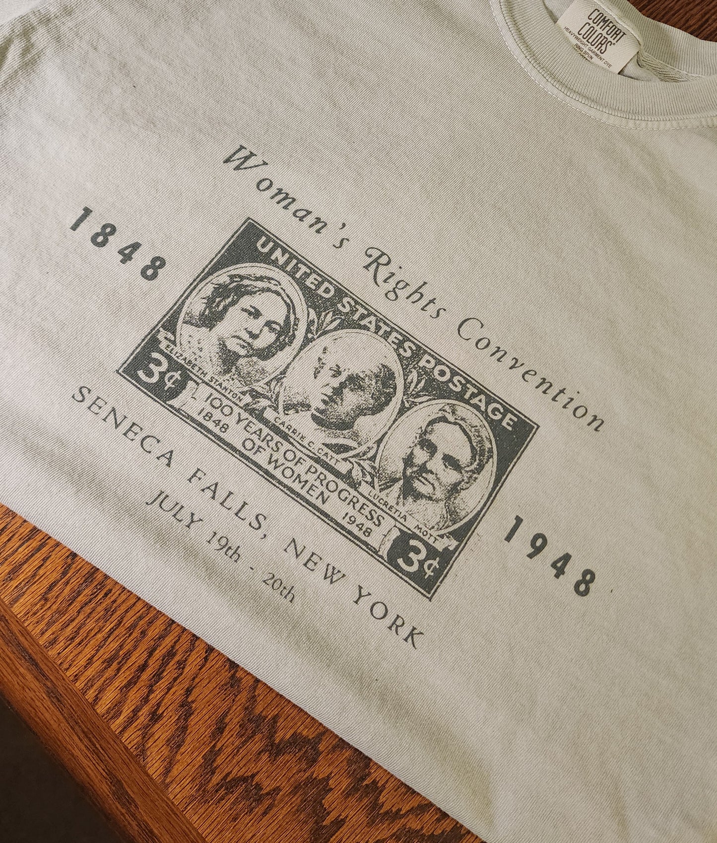 Womens' Suffrage Postcard Woman's Rights Convention Seneca Falls, NY design, Comfort Colors tee, Bay