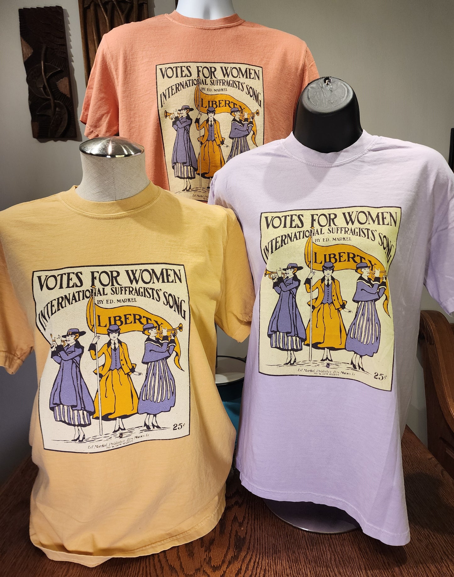 Womens' Suffrage "Votes for Women" Sheet Music design, Comfort Colors tee Terracotta SM-3X