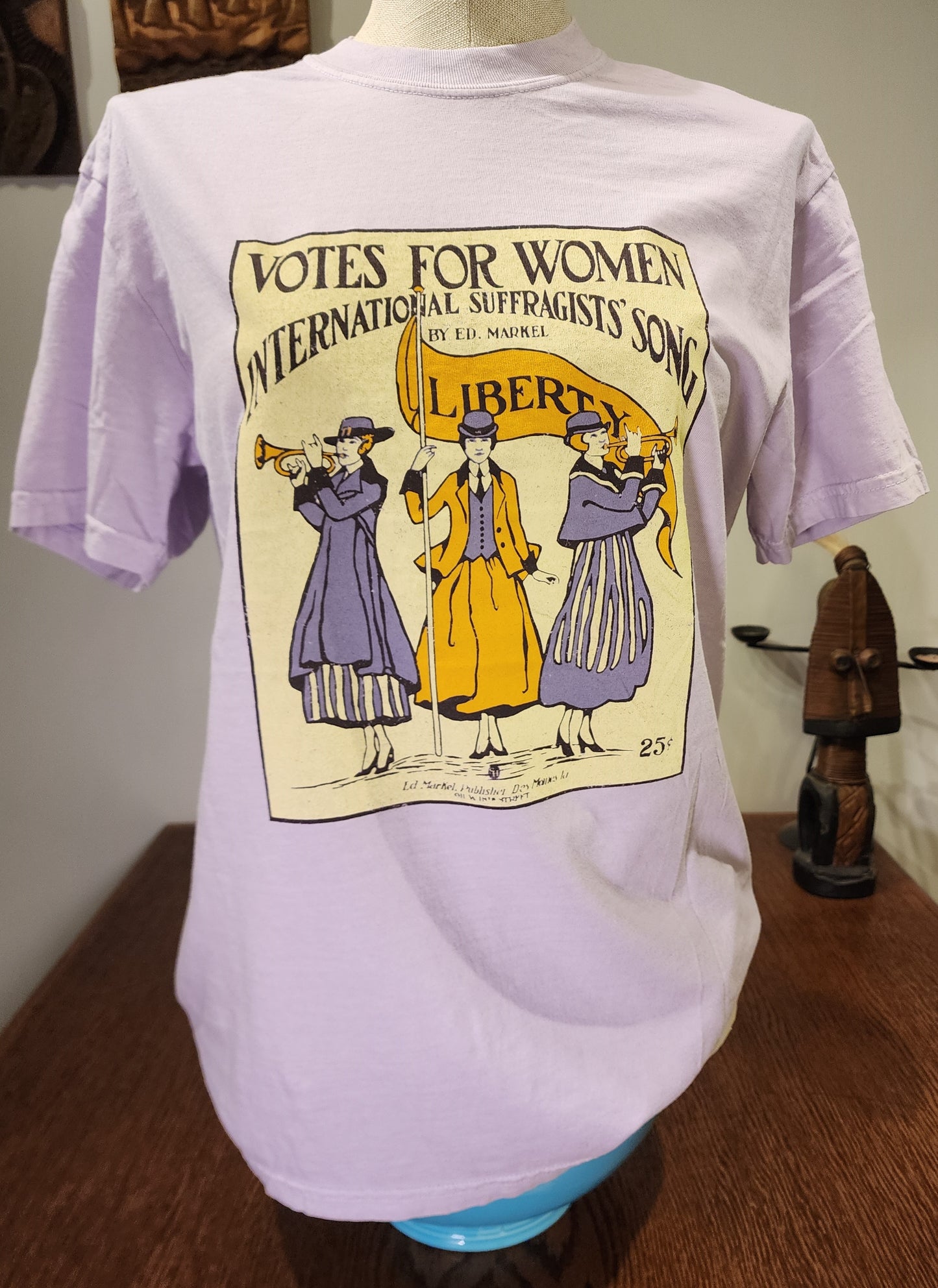 Womens' Suffrage "Votes for Women" Sheet Music design, Comfort Colors tee, Orchid SM-3X