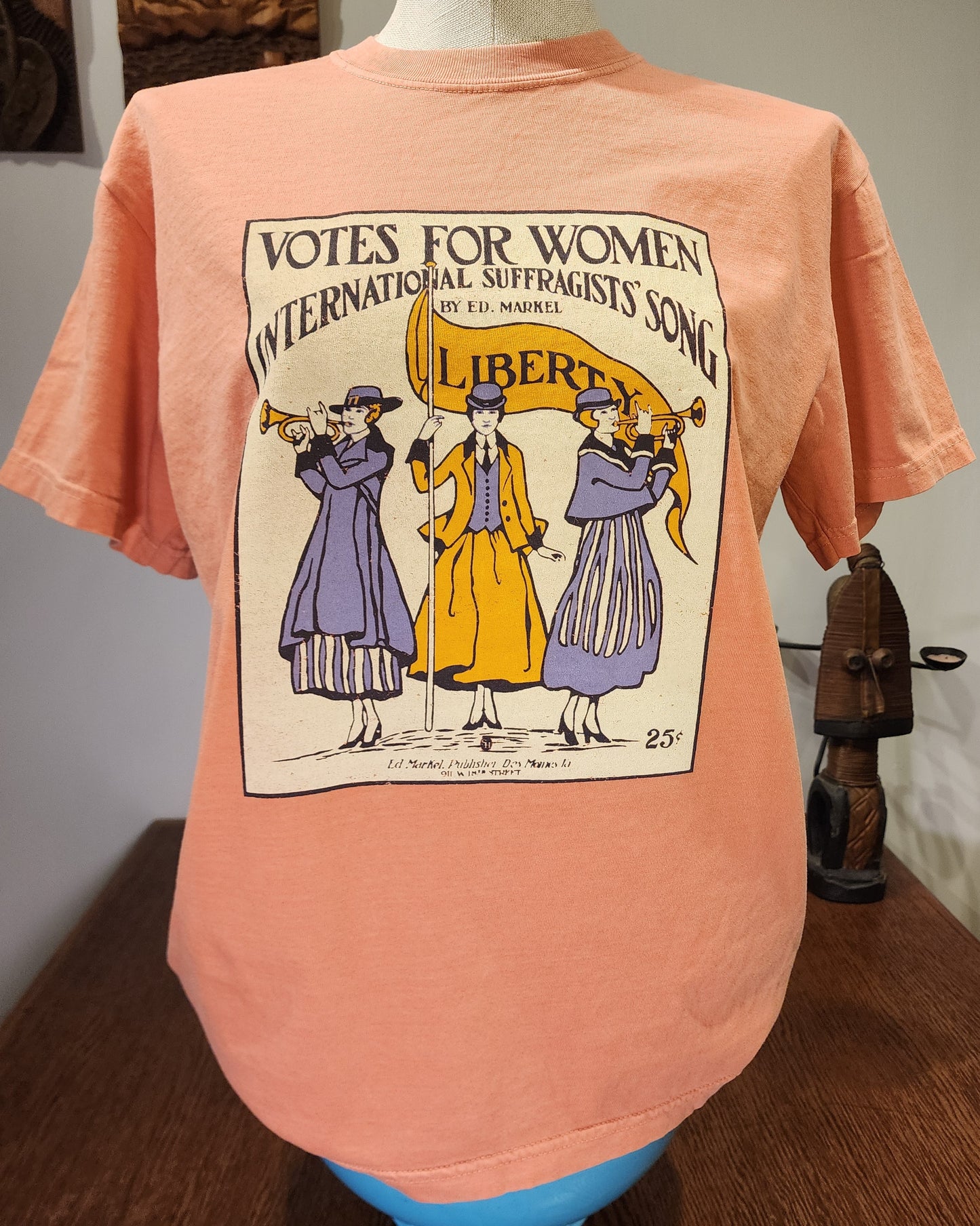 Womens' Suffrage "Votes for Women" Sheet Music design, Comfort Colors tee Terracotta SM-3X