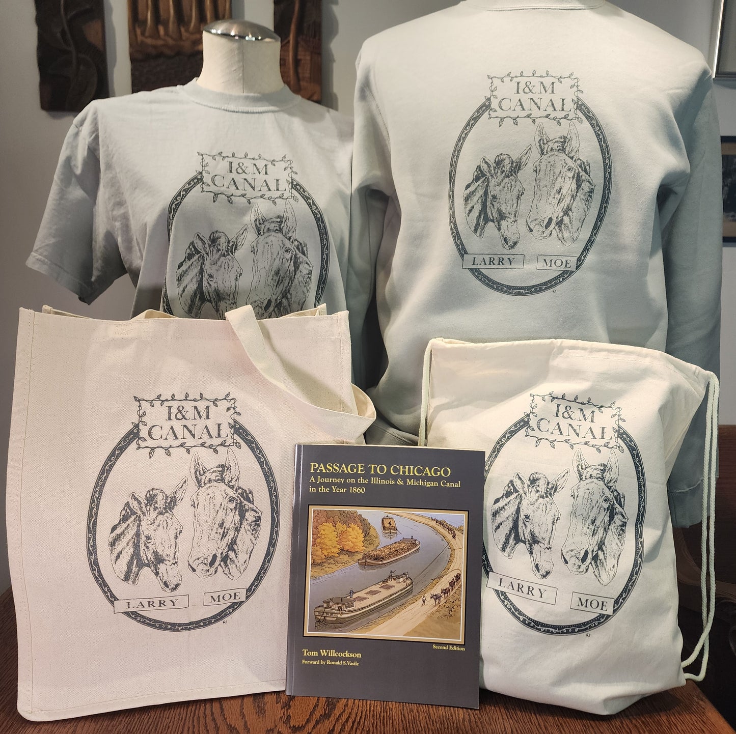 I&M Canal "Mule Portrait" Drawstring Backpack, cotton canvas